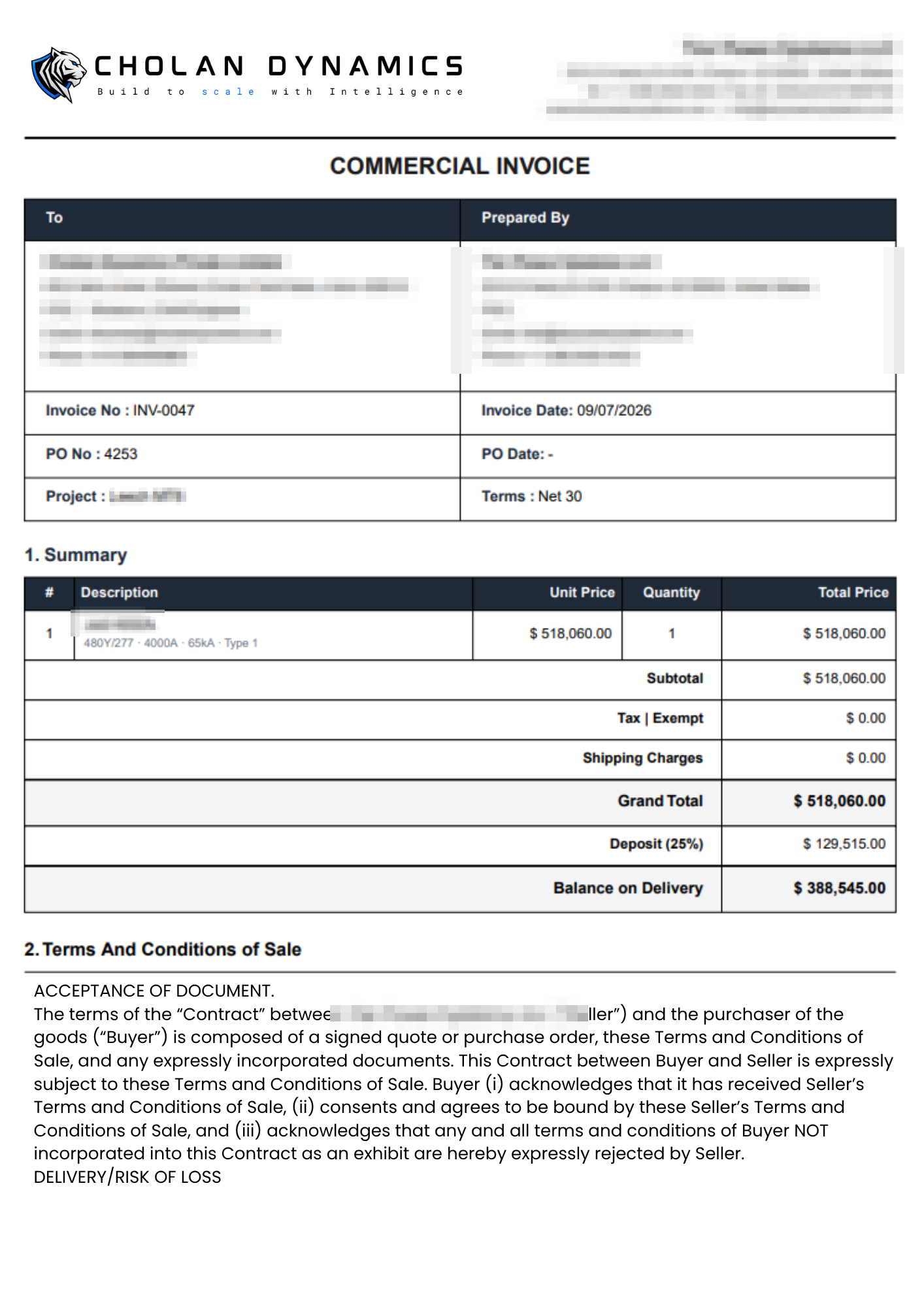 The document Forge Epic generated for Invoice