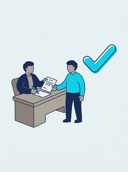 The customer signs the purchase order and hands it back